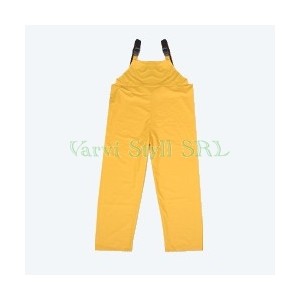 Pantalon impermeabil PU cu pieptar de culoare galbena 